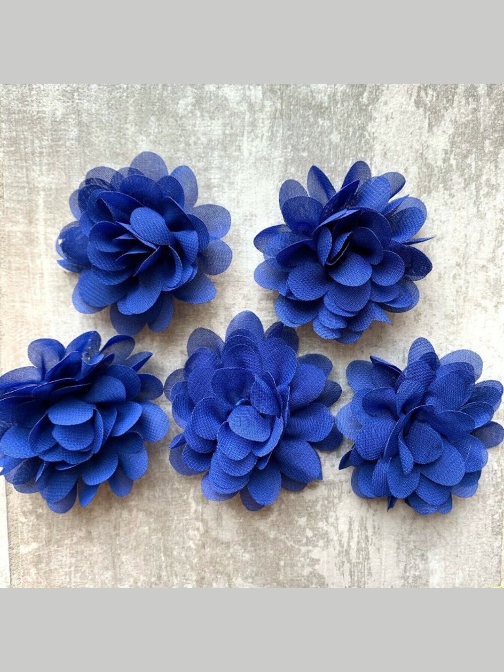 Handmade Set of 5 Chiffon Flower Fridge Refrigerator Magnets Boho Decor Ro Blue